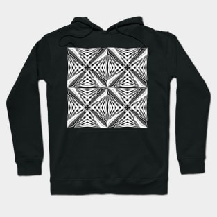 Black and White Geometric Star Hoodie